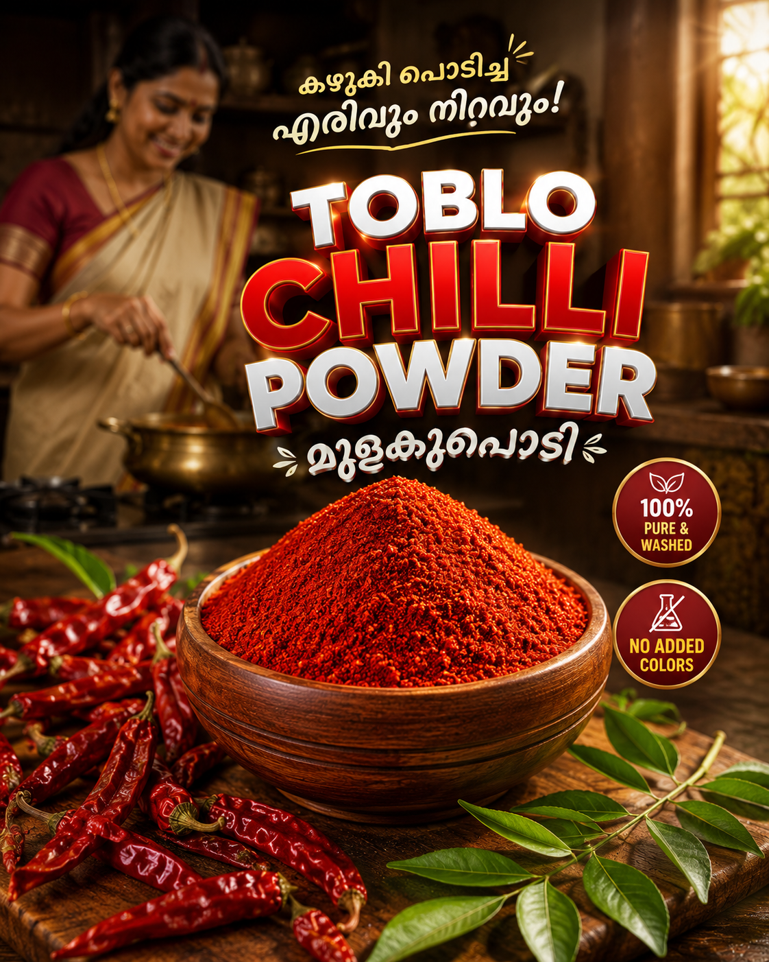 TOBLO PREMIUM CHILLI POWDER / മുളകുപൊടി (250gm)  مسحوق الفلفل الحار